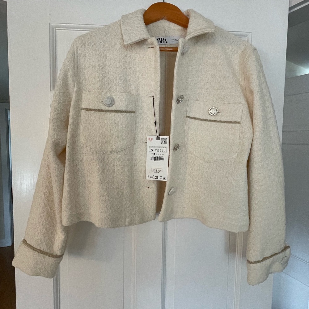 Zara jeweled button jacket NWT small